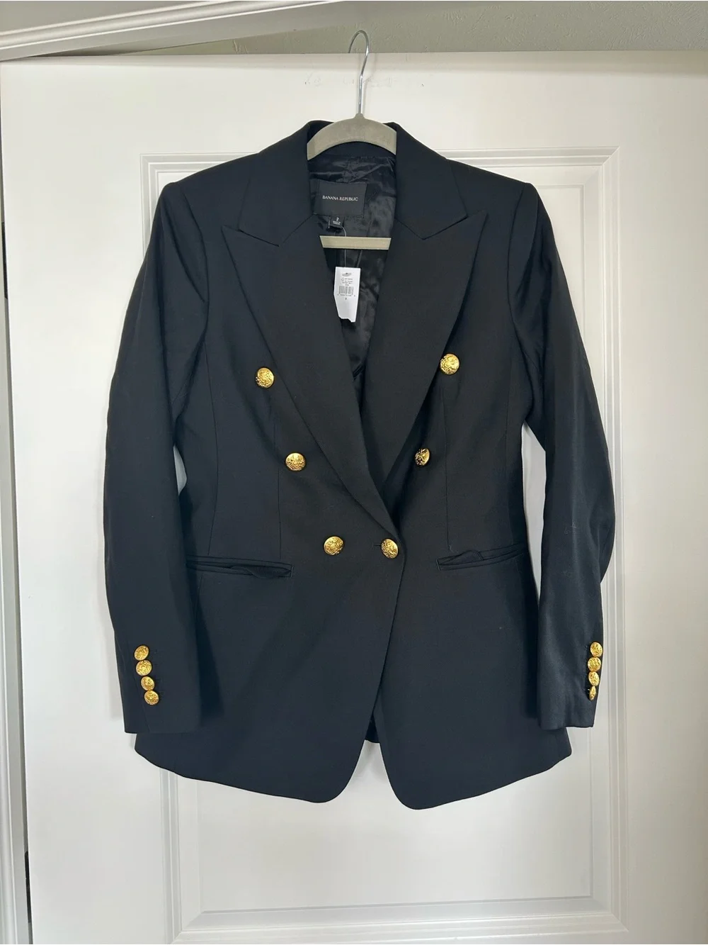 NWT Banana Republic Captain's Blazer Black Size 2